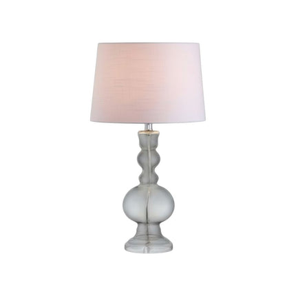 Set of Two 29" Clear Novelty Table Lamps With Drum Shades HomeRoots