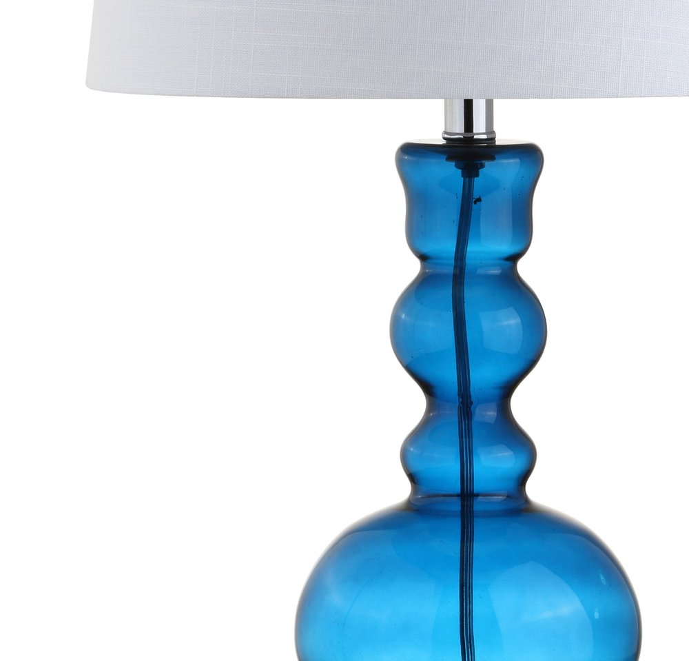 Set of Two 29" Blue Novelty Table Lamps LED With Drum Shades
