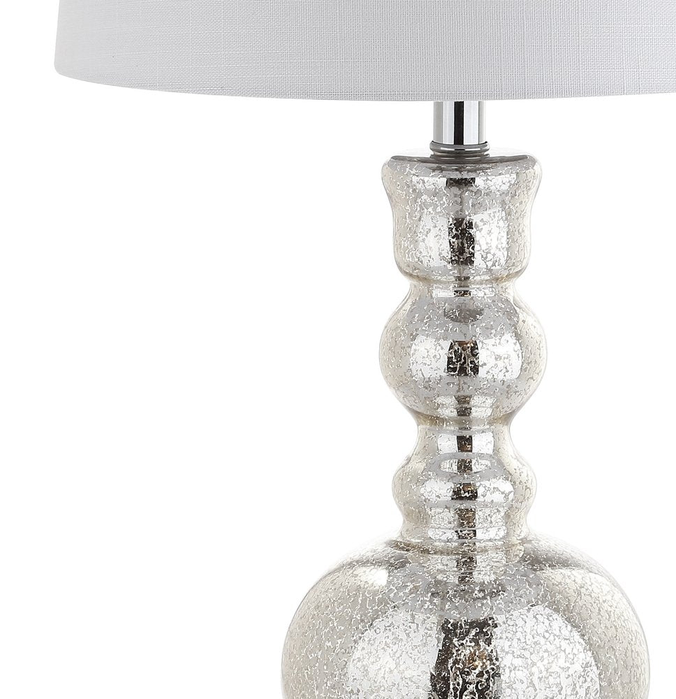 Set of Two 29" Silver Novelty Table Lamps LED With Drum Shades