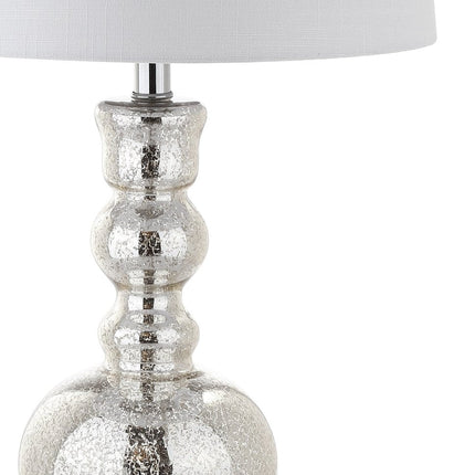 Set of Two 29" Silver Novelty Table Lamps With Drum Shades HomeRoots