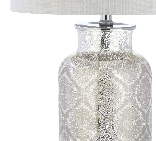25" Clear Table Lamp With Drum Shade HomeRoots