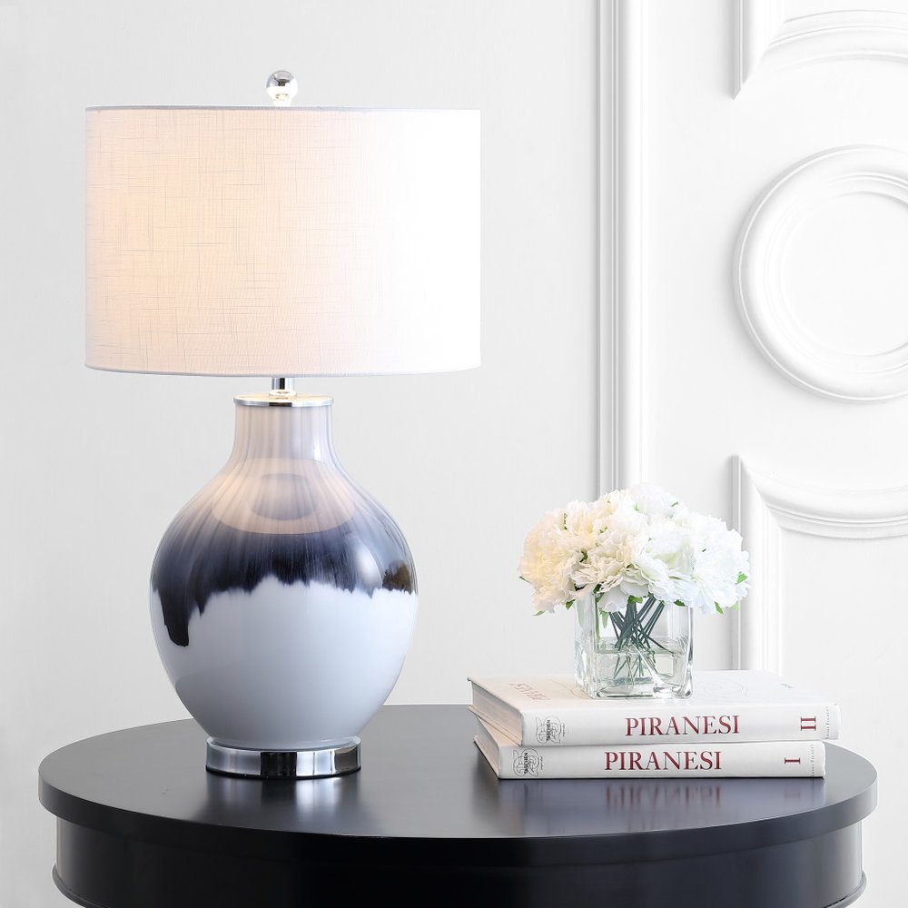 27" Silver Novelty Table Lamp LED With Globe Shade