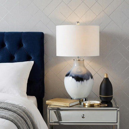 27" Silver Novelty Table Lamp With Globe Shade HomeRoots