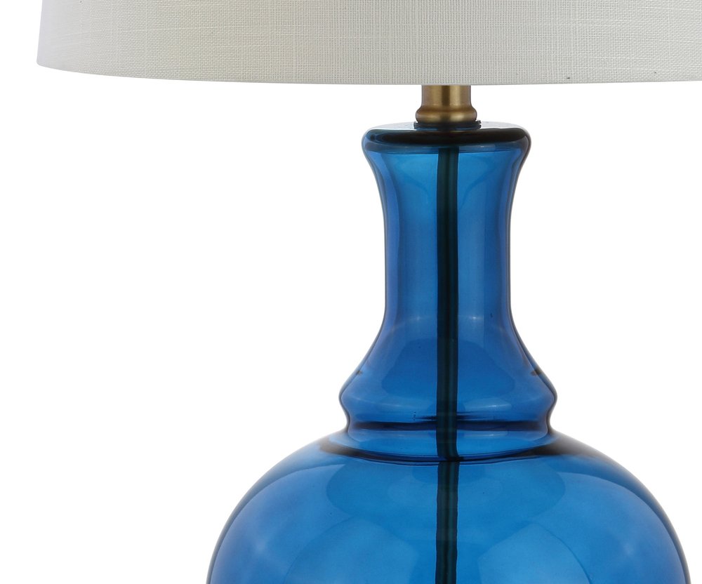 Set of Two 25" Gold Novelty Table Lamps LED With Drum Shades