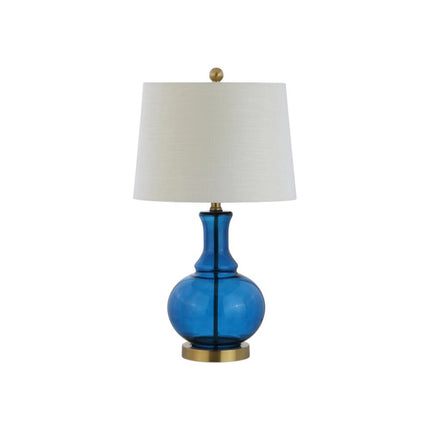 Set of Two 25" Gold Novelty Table Lamps With Drum Shades HomeRoots