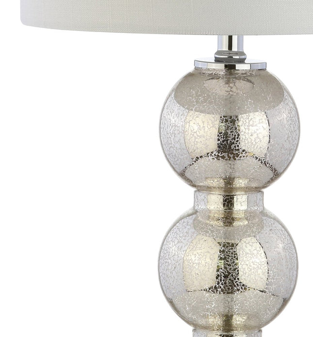 Set of Two 27" Silver Novelty Table Lamps With Drum Shades HomeRoots