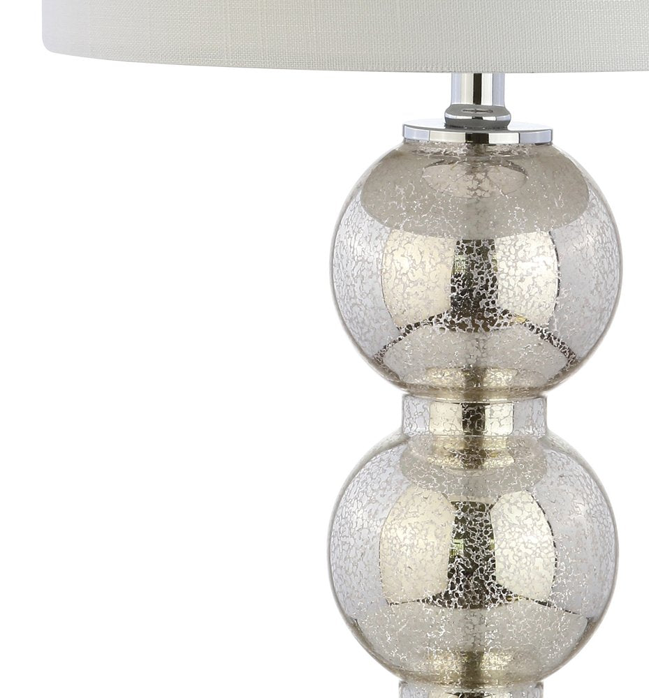 Set of Two 27" Silver Novelty Table Lamps LED With Drum Shades