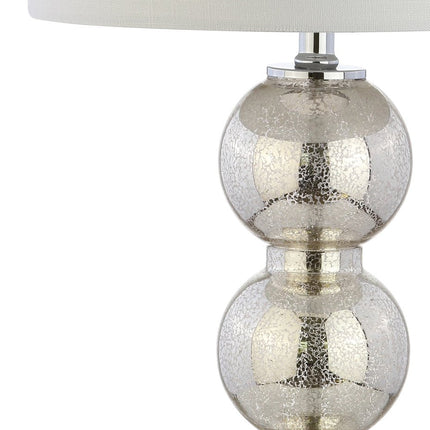 Set of Two 27" Silver Novelty Table Lamps With Drum Shades HomeRoots