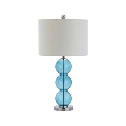 Set of Two 27" Silver Novelty Table Lamps With Drum Shades HomeRoots
