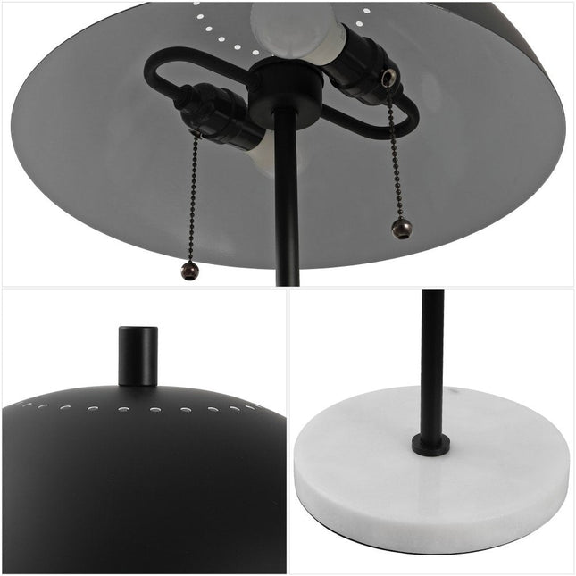 21" White Round Table Lamp With Globe Shade HomeRoots
