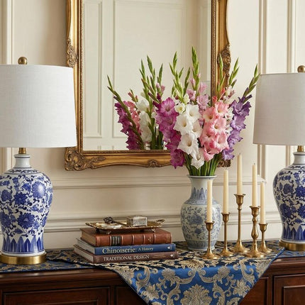 Set of Two 26" Gold Novelty Table Lamps With Globe Shades HomeRoots