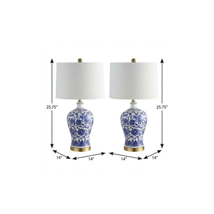 Set of Two 26" Gold Novelty Table Lamps With Globe Shades HomeRoots