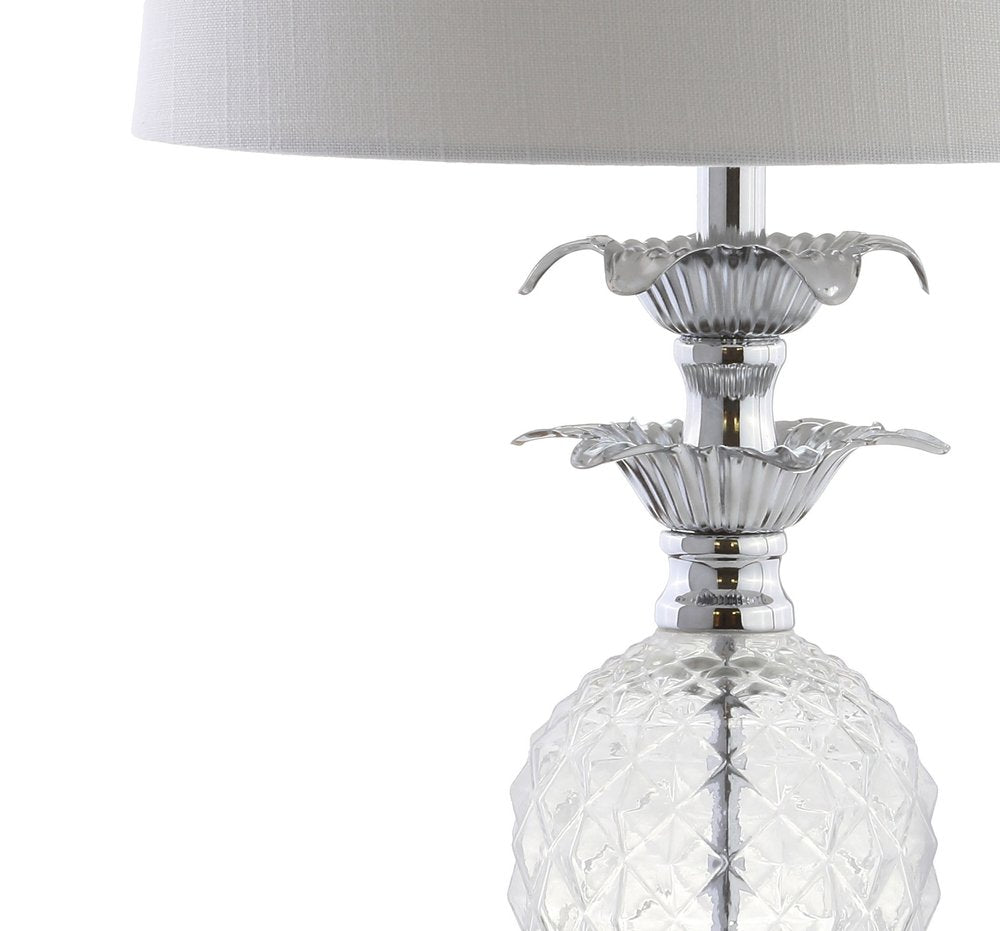 24" Silver Novelty Table Lamp LED With Drum Shade