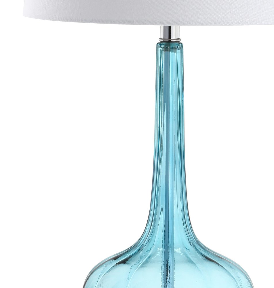 Set of Two 29" Clear Novelty Table Lamps LED With Drum Shades