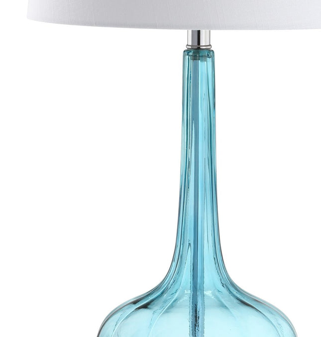 Set of Two 29" Clear Novelty Table Lamps With Drum Shades HomeRoots
