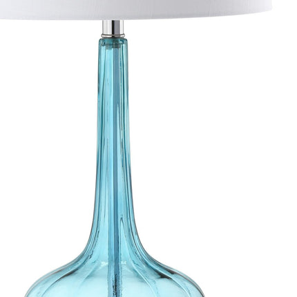 Set of Two 29" Clear Novelty Table Lamps With Drum Shades HomeRoots