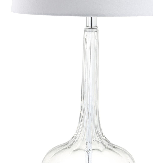 Set of Two 29" Clear Novelty Table Lamps With Drum Shades HomeRoots