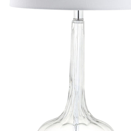 Set of Two 29" Clear Novelty Table Lamps With Drum Shades HomeRoots
