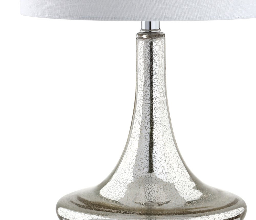 Set of Two 26" Silver Novelty Table Lamps LED With Drum Shades