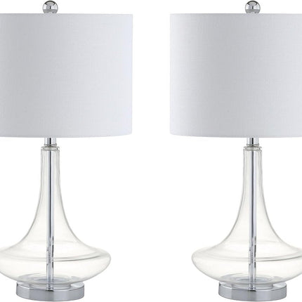 Set of Two 26" Silver Novelty Table Lamps With Drum Shades HomeRoots