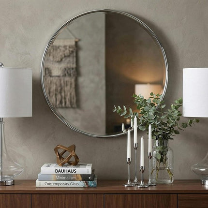 Set of Two 26" Silver Novelty Table Lamps With Drum Shades HomeRoots