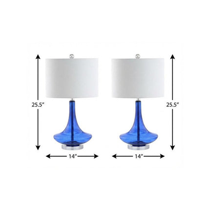 Set of Two 26" Silver Novelty Table Lamps With Drum Shades HomeRoots