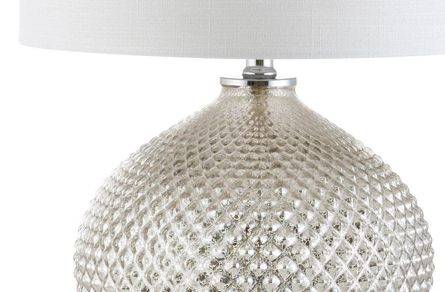 23" Silver Round Table Lamp With Drum Shade HomeRoots