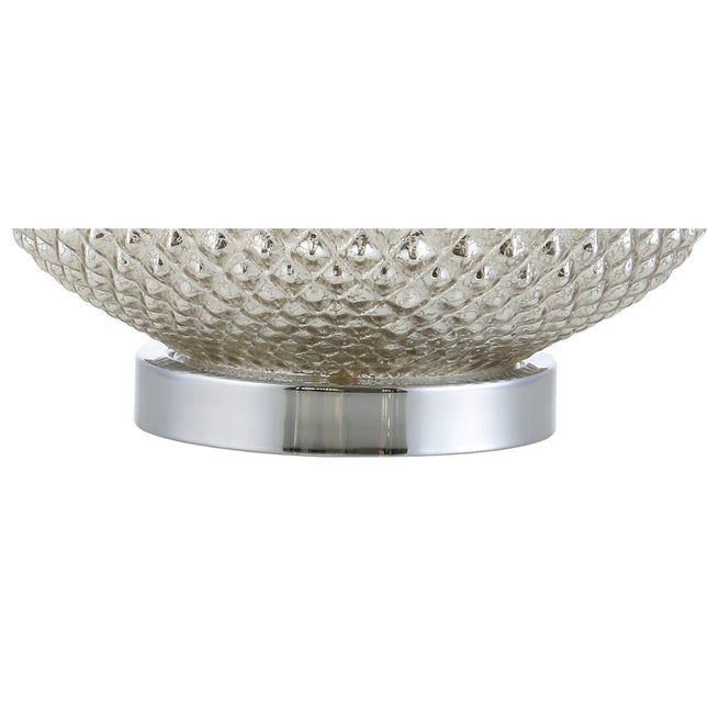 23" Silver Round Table Lamp With Drum Shade HomeRoots