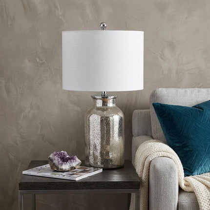25" Clear Novelty Table Lamp With Drum Shade HomeRoots
