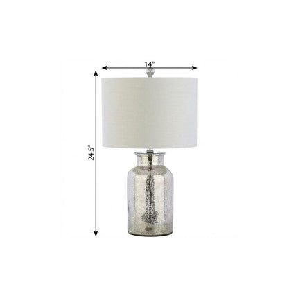 25" Clear Novelty Table Lamp With Drum Shade HomeRoots