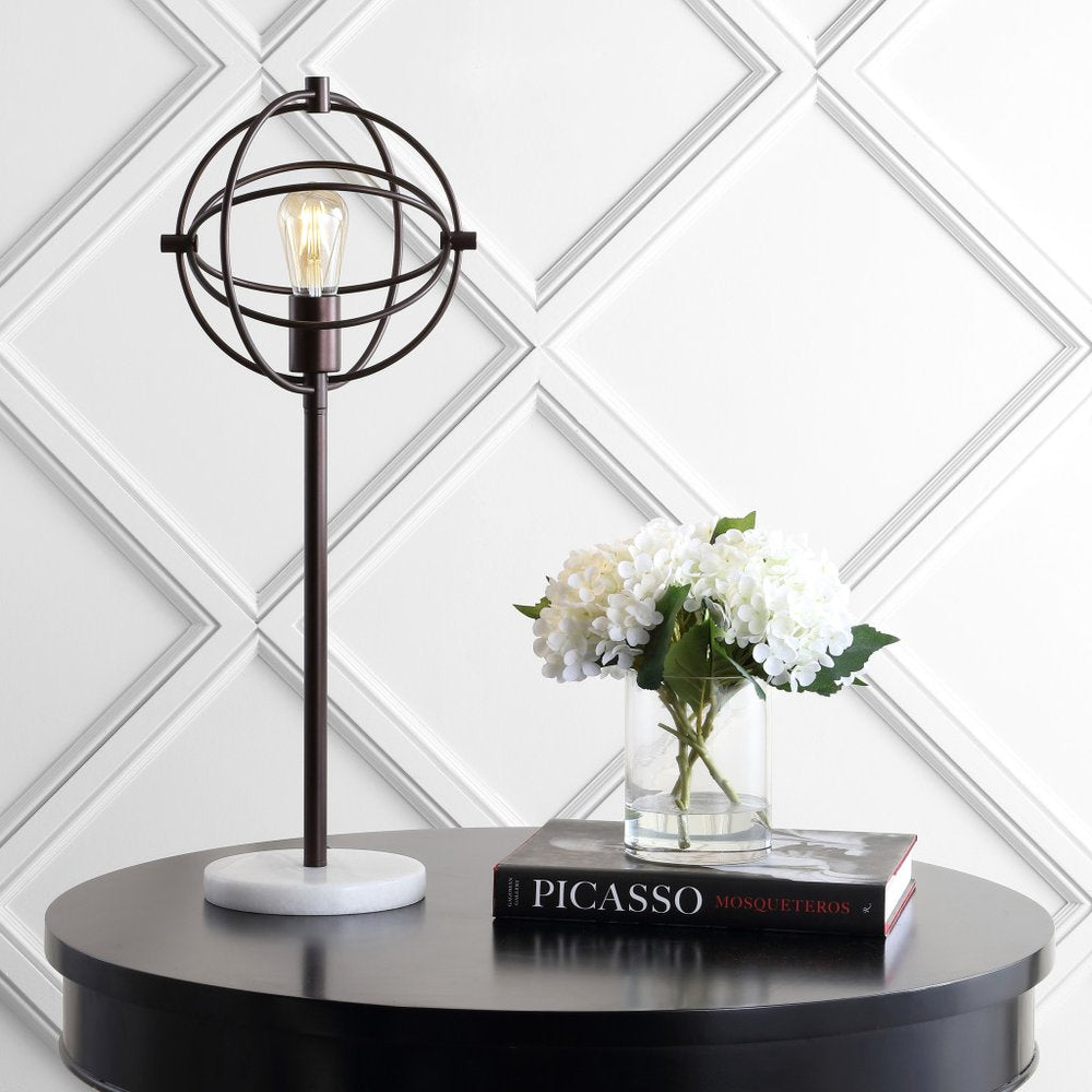 27" White Novelty Table Lamp LED With Globe Shade