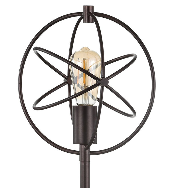 27" White Novelty Table Lamp With Globe Shade