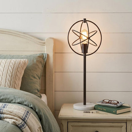 27" White Novelty Table Lamp With Globe Shade HomeRoots