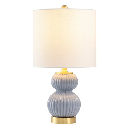 20" Gold Gourd Table Lamp With Drum Shade HomeRoots