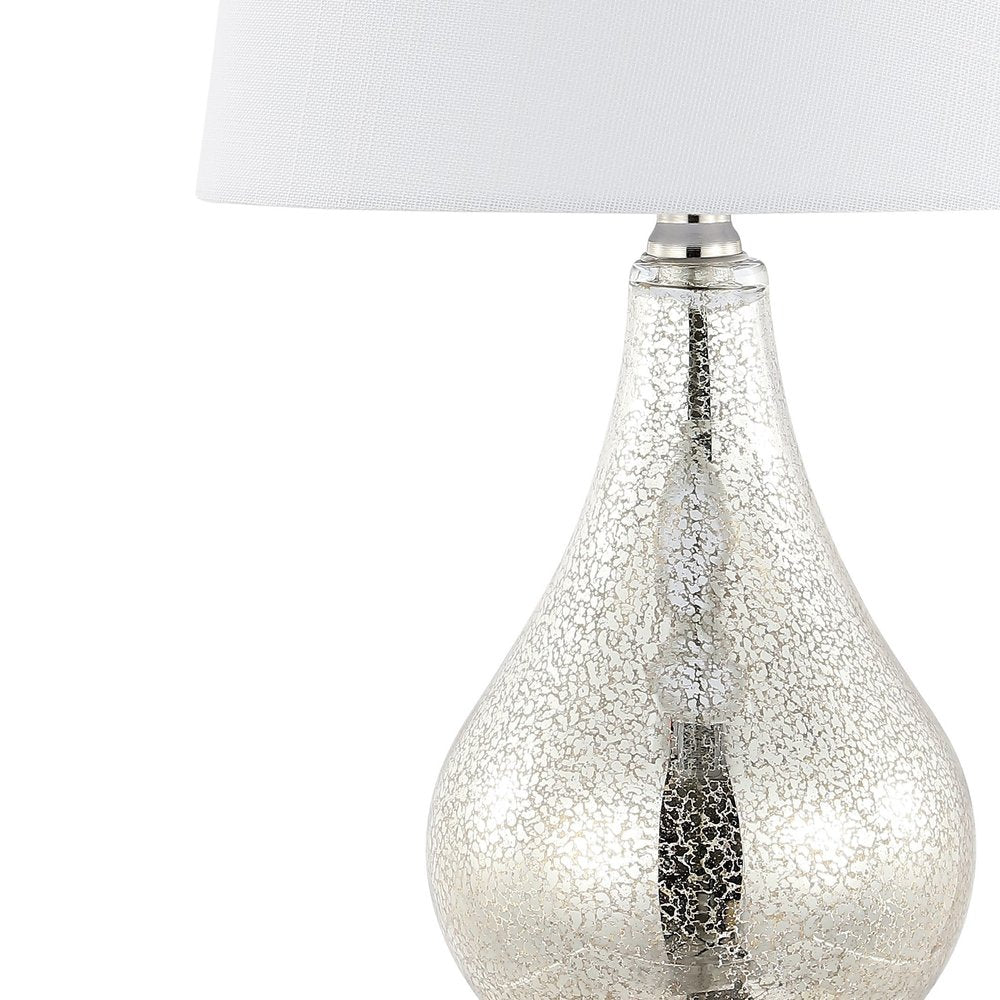 Set of Two 21" Nickel Gourd Table Lamps LED With Empire Shades