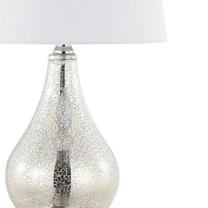 Set of Two 21" Nickel Gourd Table Lamps With Empire Shades HomeRoots