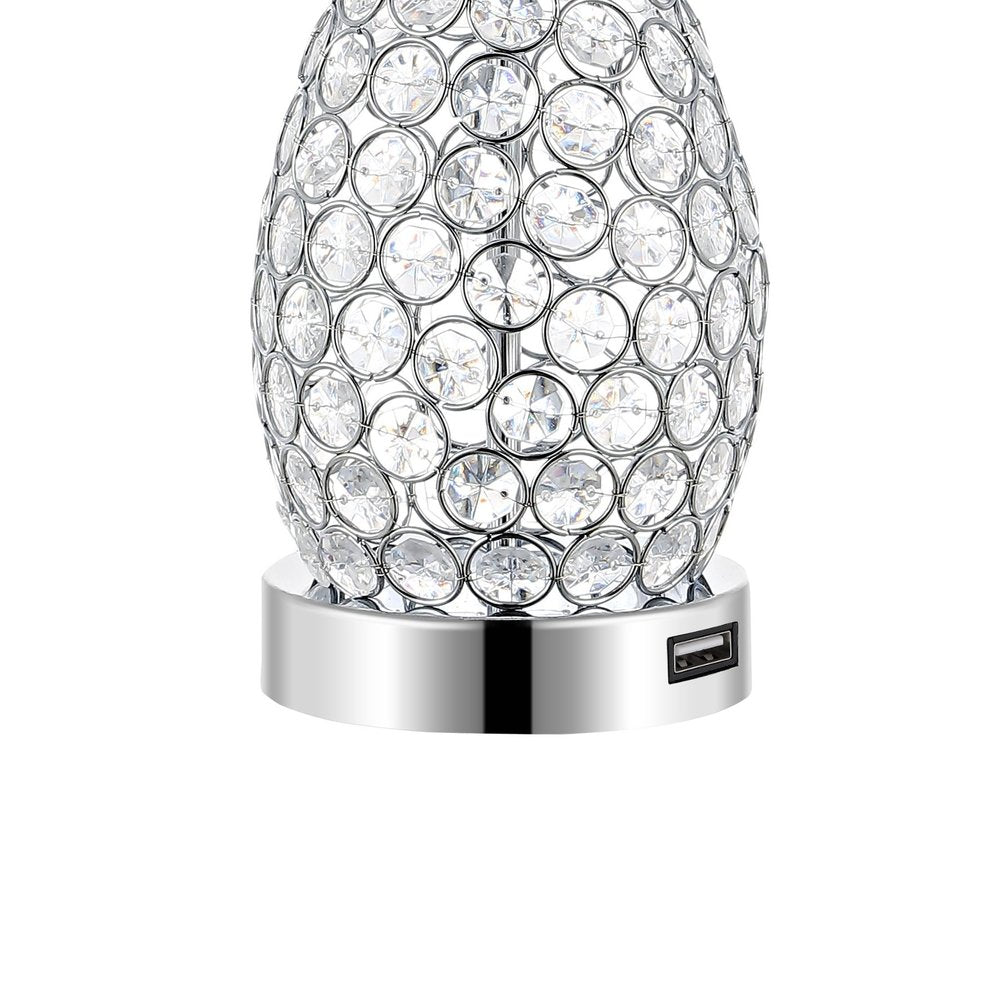 Set of Two 22" Silver Gourd Table Lamps LED With Empire Shades