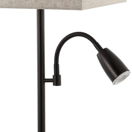 Set of Two 26" Antiqued Bronze Swing Arm Table Lamps With Square Shades HomeRoots