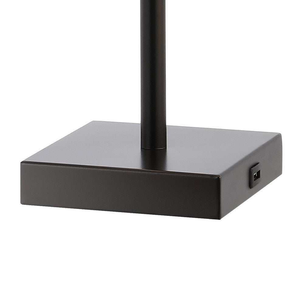 Set of Two 26" Antiqued Bronze Swing Arm Table Lamps LED With Square Shades