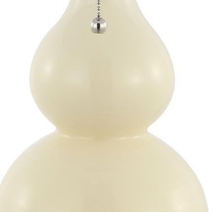 Set of Two 22" Silver Gourd Table Lamps With Drum Shades HomeRoots