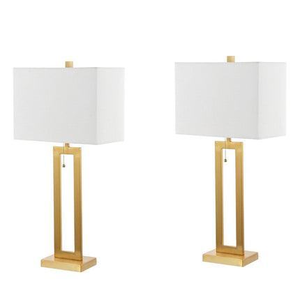 Set of Two 29" Gold Table Lamps With Shades HomeRoots