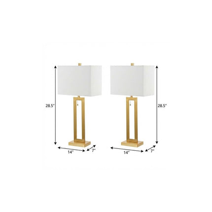 Set of Two 29" Gold Table Lamps With Shades HomeRoots