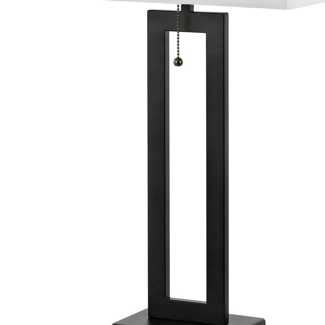 Set of Two 29" Black Table Lamps With Shades