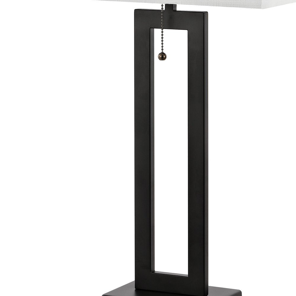 Set of Two 29" Black Table Lamps LED With Shades