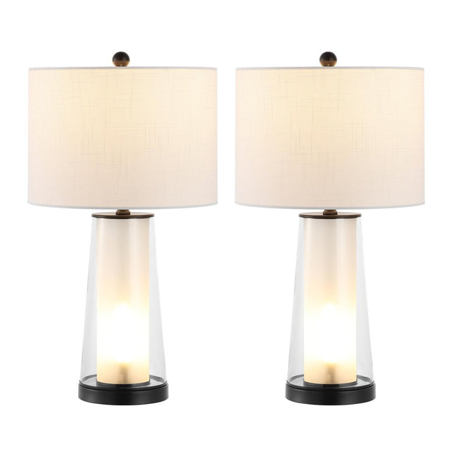 Set of Two 26" Antiqued Bronze Lighthouse Table Lamps With Drum Shades HomeRoots