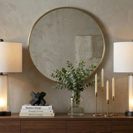 Set of Two 26" Antiqued Bronze Lighthouse Table Lamps With Drum Shades HomeRoots