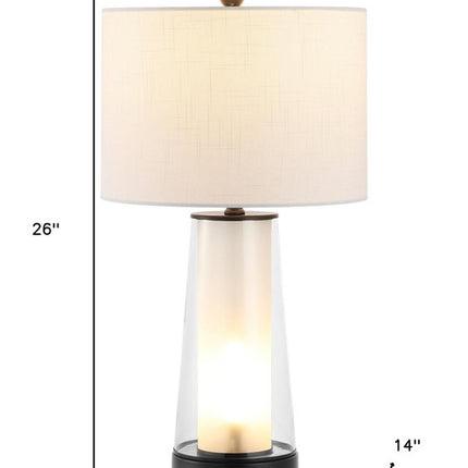 Set of Two 26" Antiqued Bronze Lighthouse Table Lamps With Drum Shades HomeRoots
