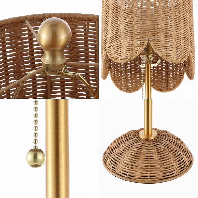 Set of Two 28" Brown Table Lamps With Drum Shades HomeRoots