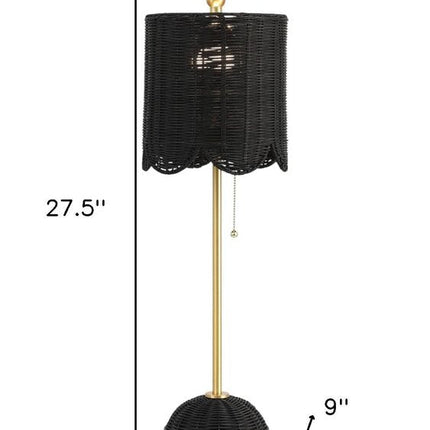 Set of Two 28" Black Table Lamps With Drum Shades HomeRoots