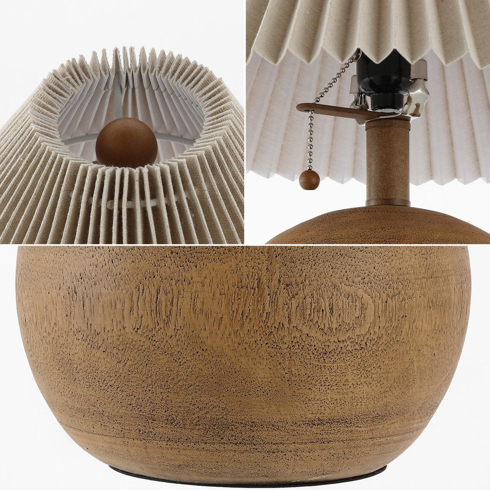 17" Clear Round Table Lamp LED With Empire Shade